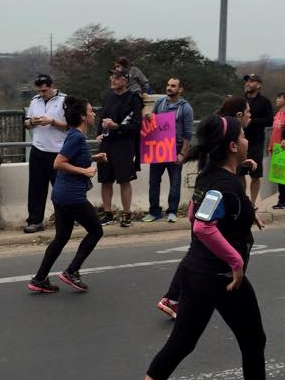 rebecca in blue on bridge